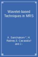 Wavelet-based Techniques in MRS